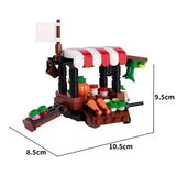 Lego moc medieval marché avec canopy rayé rouge et blanc en briques plastique idéal pour déguisement carnaval