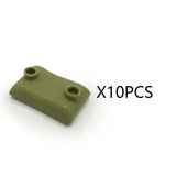 Connecteur baseplate lego plastique olive avec deux plots circulaires pour lego moc ww2 militaire adulte