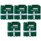 Green plastic lego moc ww2 fuel canisters with white stripes and silver handles labeled kraftstoff 20l for lego adulte