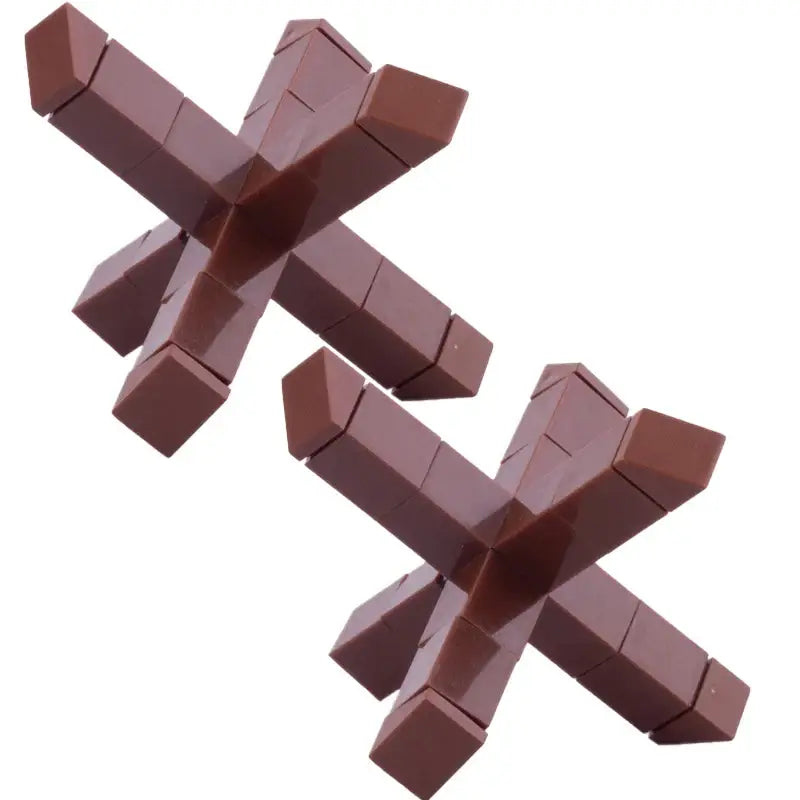 Pièces de puzzle en plastique marron s’emboîtant formant une croix pour lego moc ww2 construction militaires