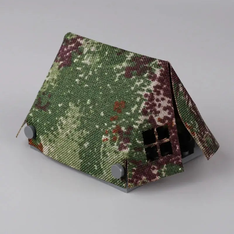 Miniature tente lego moc ww2 camouflage vert marron blanc en tissu texturé pour lego adulte collection militaire