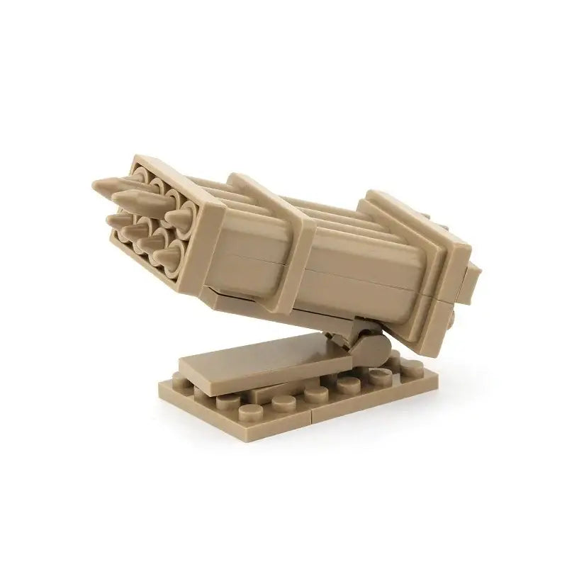 Modele lego moc ww2 lance roquettes couleur sable monte sur base pour lego adulte collection militaire ww2