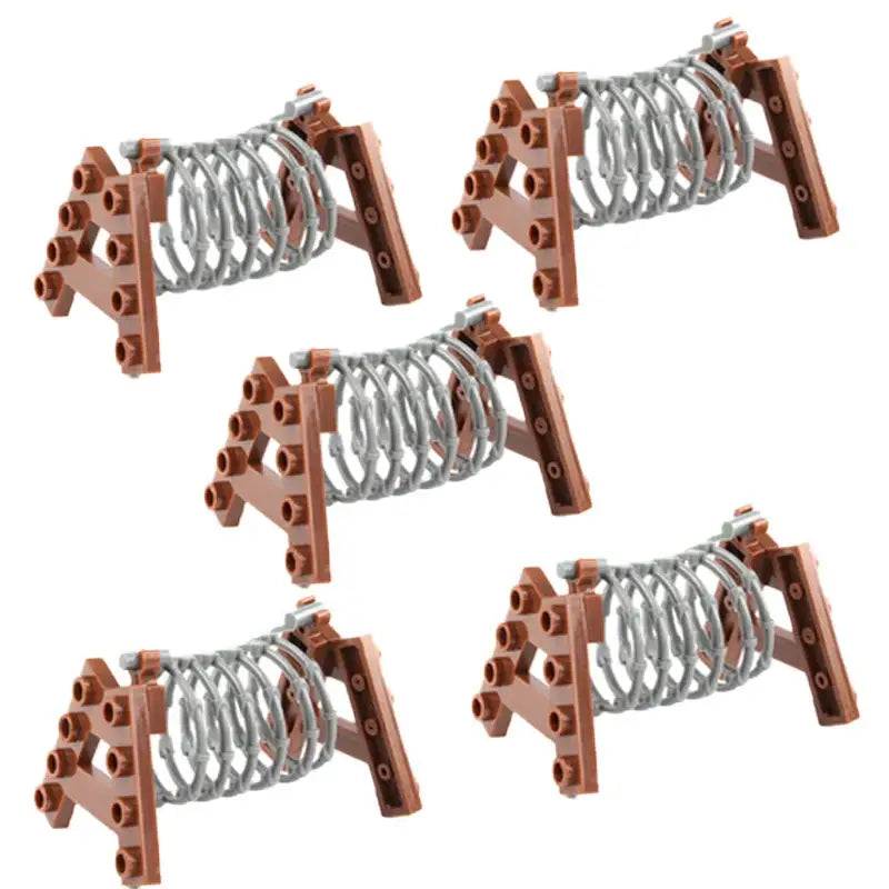 Arches en brique lego moc ww2 marron en plastique avec connecteurs argentés ressort pour lego adulte