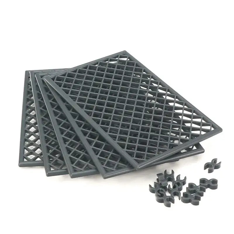 Tapis en plastique gris foncé à motif losange avec connecteurs clips pour lego moc ww2 construction militaires lego adulte