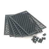 Tapis en plastique gris foncé à motif losange avec connecteurs clips pour lego moc ww2 construction militaires lego adulte