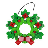 Lego moc décor de noël ornement guirlande en briques vertes et rouges avec corde noire pour lego noël 2025