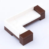 Brown et blanc lego moc sofa modulaire en briques plastique accessoire lego meuble pour décoration intérieure maison moderne