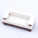 Ensemble canapé lego moc blanc et marron accessoire lego pour décoration intérieure maison moderne lego meuble
