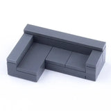 L-shaped lego moc sofa en plastique gris foncé accessoire lego pour décoration intérieure maison moderne lego meuble