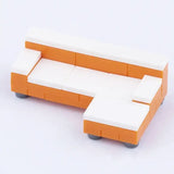Orange et blanc lego moc canapé modulaire en coin accessoire lego meuble pour décoration intérieure maison moderne