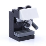 Cafetière espresso lego moc noir blanc avec accents gris accessoire lego pour décoration intérieure moderne