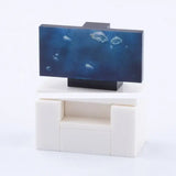 Miniature télé noir cadre en lego moc affichant scène sous-marine avec poissons et bulles pour lego meuble moderne