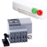 Lego moc vintage machine d arcade en lego technic gris avec boutons ronds verts et rouges accessoire lego meuble