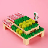 Lego moc magasin supermarché avec stand de légumes miniatures en lego legumes verts jaunes et fruits rouges en lego fruits