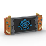 Réplique fidèle d une moc tablette sheikah zelda lego avec écran noir triforce bleu et grips orange gris