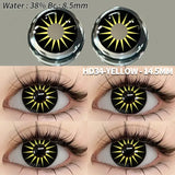 Lentilles colorées halloween hd34 jaune noir effet explosif 14,5 mm base curve lentilles colorées fantaisie