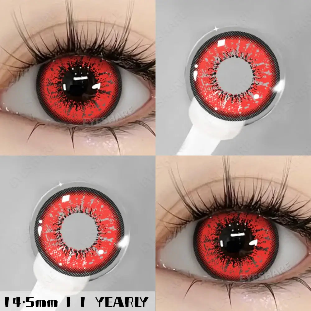 Lentilles halloween couleurs nebula lentilles colorées 14.5mm motif toile daraignée rouge et noir usage annuel