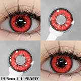 Lentilles halloween couleurs nebula lentilles colorées 14.5mm motif toile daraignée rouge et noir usage annuel