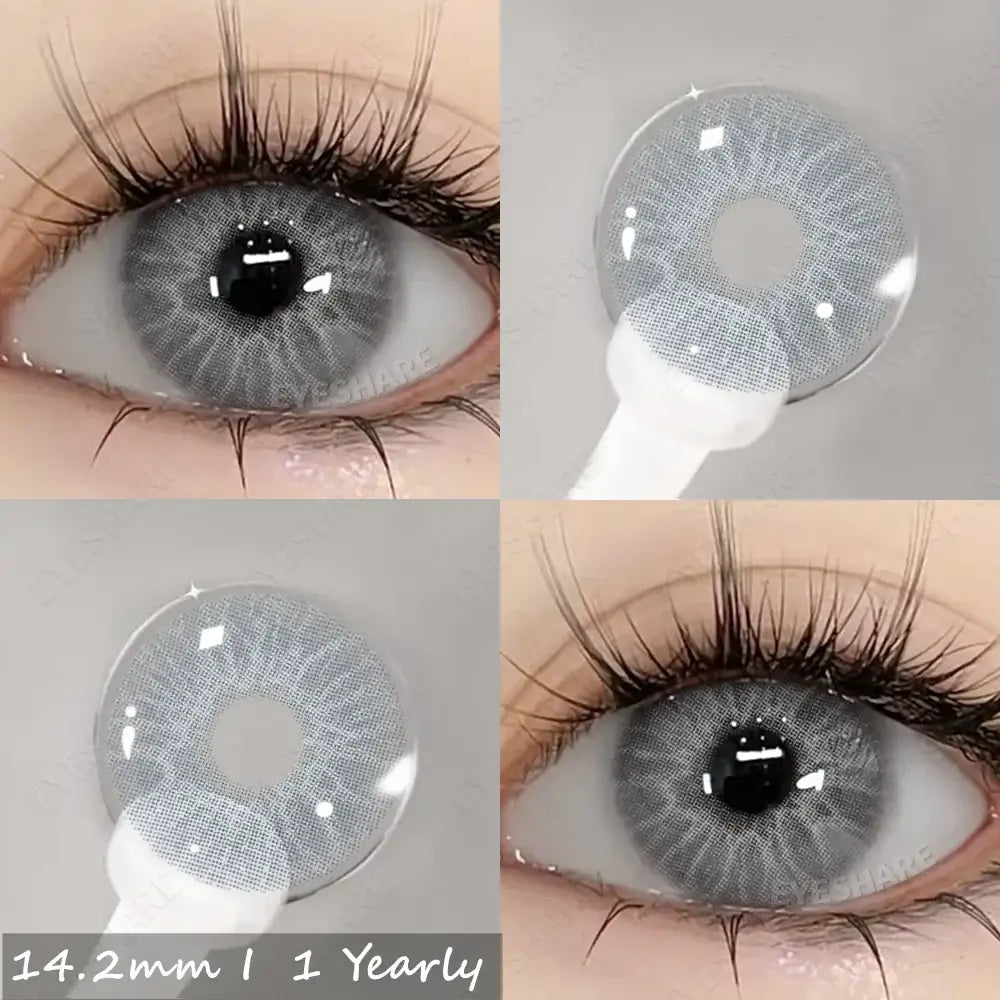 Lentilles halloween couleurs nebulas avec motif radial subtil gris et pupille centrale noire pour contact colorées eyeshare