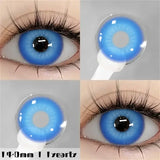 Lentilles halloween couleurs nebula avec effet dégradé bleu foncé autour et centre bleu clair pour un regard coloré eyeshare