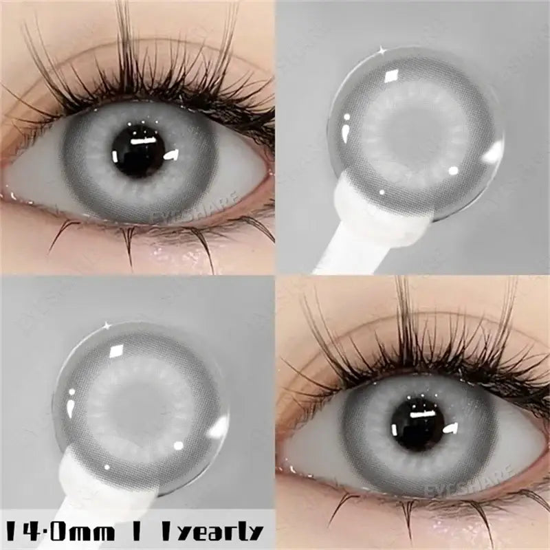 Lentilles halloween couleurs nebula avec design gris dégradé translucide pour des yeux colorées eyeshare sublimés