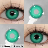 Lentilles halloween couleurs nebula en teinte teal vibrante avec matériau transparent brillant et design concentrique subtil
