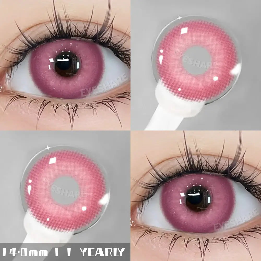 Lentilles halloween couleurs nébuleuses sublimez avec lentilles contact colorées eyeshare rose à gradient subtil vue portée et détachée
