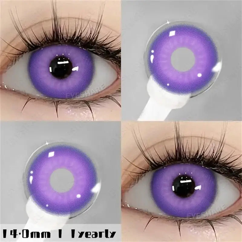 Lentilles halloween couleurs nebula avec effets dégradés violet en contact colorées eyeshare pour un regard sublimez