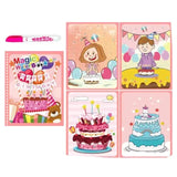 Livre magique coloriage rose avec illustrations d anniversaire et stylo à remplir pour coloriage à l eau enfants