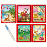 Livres magique coloriage pour enfants avec coloriage à l’eau dinosaure et stylo à remplir bleu et blanc