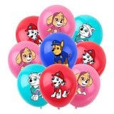 Lot 10 ballons pat patrouille faciles à gonfler avec couleurs éclatantes et personnages skye, marshall, chase en latex