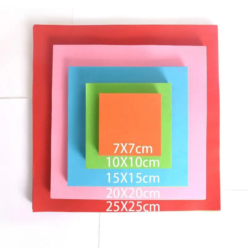 Lot 100 Origami Paper Square Double-Sided Solid Color