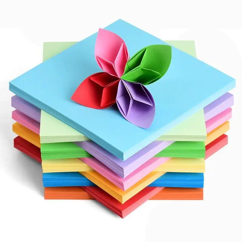 Lot 100 Origami Paper Square Double-Sided Solid Color