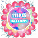 Un assortiment vibrant de 111 ballons bombe à eau multicolores pour jeu et amusement en extérieur