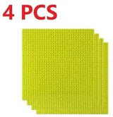 Lot de 4 plaques lego 32x32 jaune vif texturées en carré, set d’ustensiles de table pour construction moc