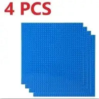 Lot 4 plaques lego 32x32 bleues avec surface texturée à points pour construction lego moc