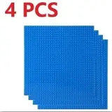 Lot 4 plaques lego 32x32 bleues avec surface texturée à points pour construction lego moc