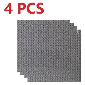 Lot de 4 plaques lego 32x32 gris texturé pour construction moc durable et polyvalente