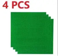 Lot 4 plaques lego moc avec plaques lego 32x32 en tissu vert de 4 pouces sur 4 pouces
