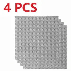 Lot 4 plaques lego moc en métal argenté avec motif de grille texturée pour plaques lego 32x32