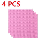Lot 4 plaques lego 32x32 en plastique rose pour construction lego moc, 4 pièces