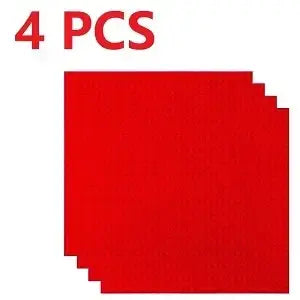 Lot 4 plaques de construction lego moc rouges en papier 32x32, lot de quatre plaques lego 32x32 carrées