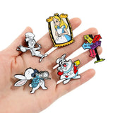 Lot of 5 Alice in Wonderland Pin Badges