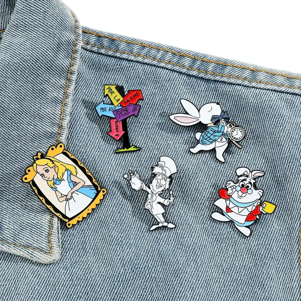 Lot of 5 Alice in Wonderland Pin Badges