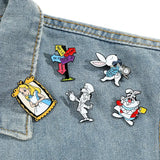 Lot of 5 Alice in Wonderland Pin Badges