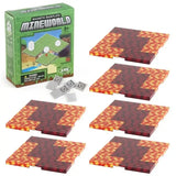 Lot 6 plaques magnétiques minecraft en rouge et orange avec texture pixelisée de lave pour construction magnétique