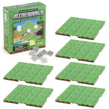 Lot 6 plaques magnétiques minecraft vertes à texture pixel herbe et bordures terre pour baseplate aimantée