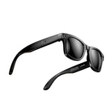 Lunettes connectées xiaomi avec monture noire et verres miroirs foncés, design moderne pour lunettes tendance 2025 et course à pied