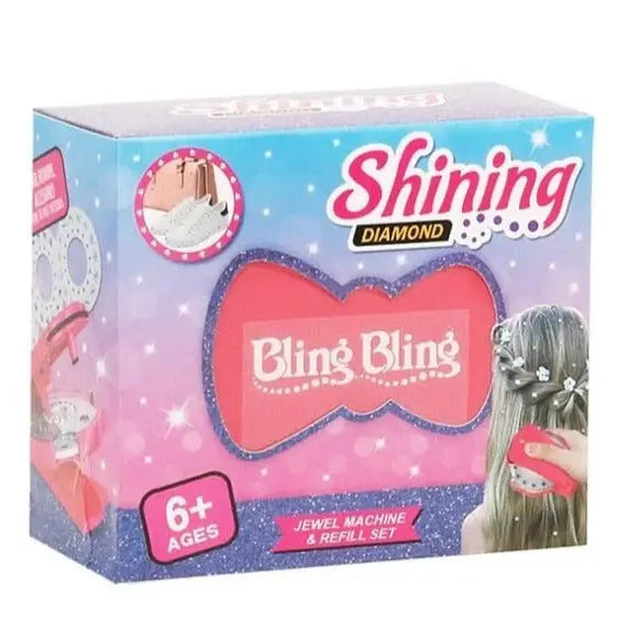 Boîte pailletée rose et bleue avec branding shining diamond pour machine automatique dornement perles et set de recharge