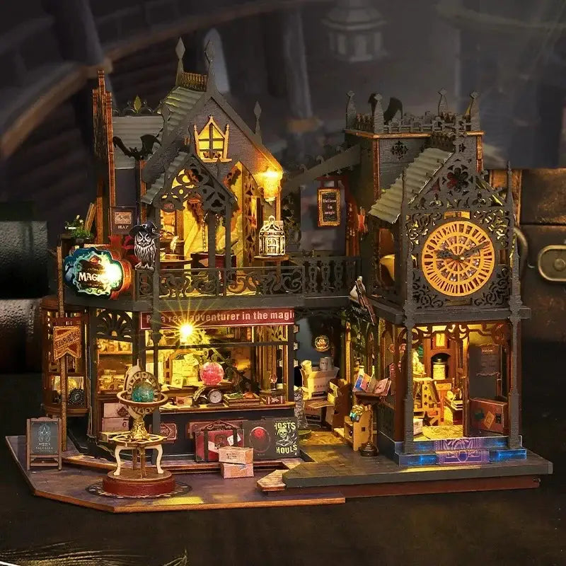 Toy wooden construction house